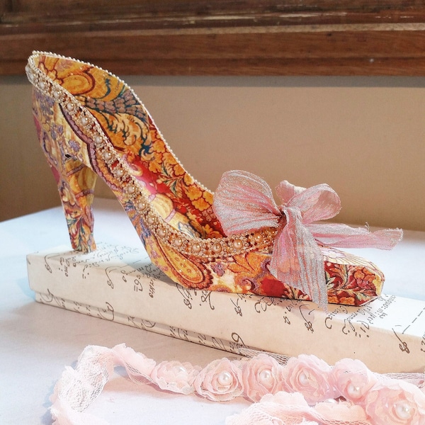Paper High Heel Shoe Printable Digital Download / Versailles Heel / wedding / anniversary / paper shoe / elegant / diy / gift / 3d shoe