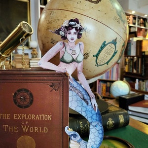 Poupée en papier sirène / poupée en papier articulée / cadeau de meilleur ami / décor de plage / artisanat en papier / artisanat de sirène / poissons / kit de bricolage / hippocampe