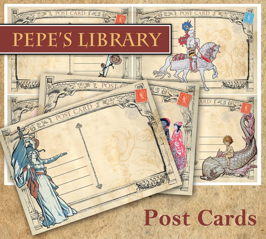 Printable Vintage Post Cards / Printable Sheet / Vintage Ephemera ...