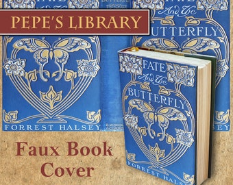 Portada de libro vintage imprimible: Sobrecubierta de Destino y Mariposa (Descarga digital)