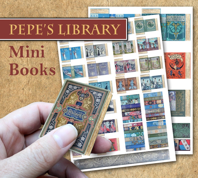 Printable Vintage Book Covers / Printable Sheet / Vintage Etsy