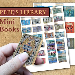 Printable Vintage Book Covers / printable sheet / vintage ephemera / mini books / digital vintage book covers / miniatures / dolls house