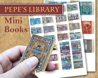 Printable Vintage Book Covers / printable sheet / vintage ephemera / mini books / digital vintage book covers / miniatures / dolls house