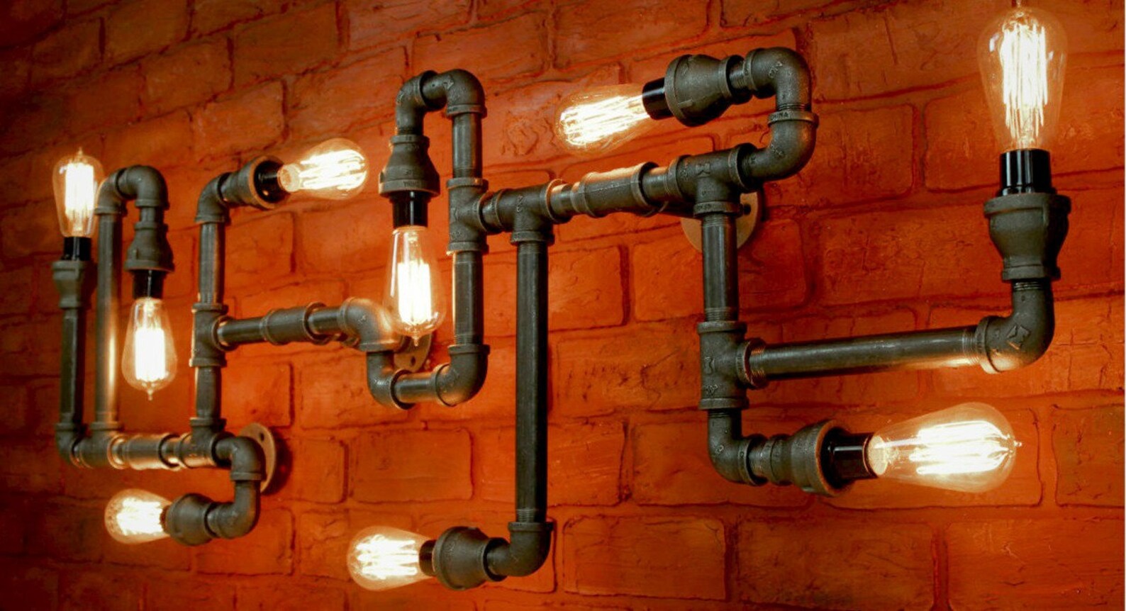 Large 48 Industrial Pipe Lighting Fixture Ceiling Etsy