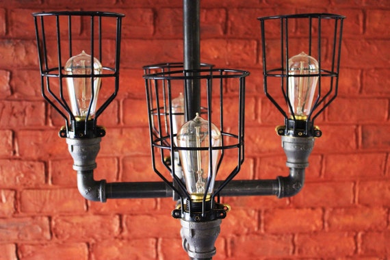 Industrial Pipe Chandelier Farmhouse Lighting Fixture Industrial Pipe Chandelier Farmhouse, Black Pipe Ceiling Light Fixture
