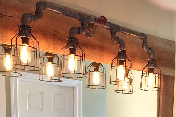 Bathroom Vanity Light Fixture Industrial Pipe Lighting With Black