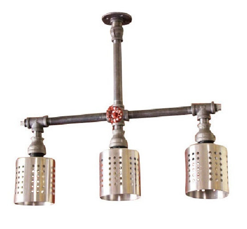 Industrial Pipe Chandelier Farmhouse Lighting Fixture Hanging Etsy