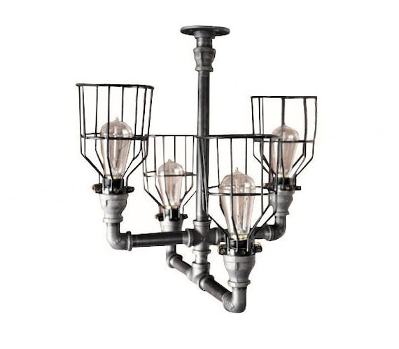 Industrial Pipe Chandelier Farmhouse Lighting Fixture Industrial Pipe Chandelier Farmhouse, Black Pipe Ceiling Light Fixture