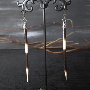 Echtes Stachelschwein Federkiel Ohrringe: Ethisch hergestellt, Edelstahl oder Bronze