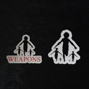 Weapons Sticker – Horror Sticker in Gloss, Matte, Glitter, and Holographic Vinyl for water bottles, journals, laptops, windows