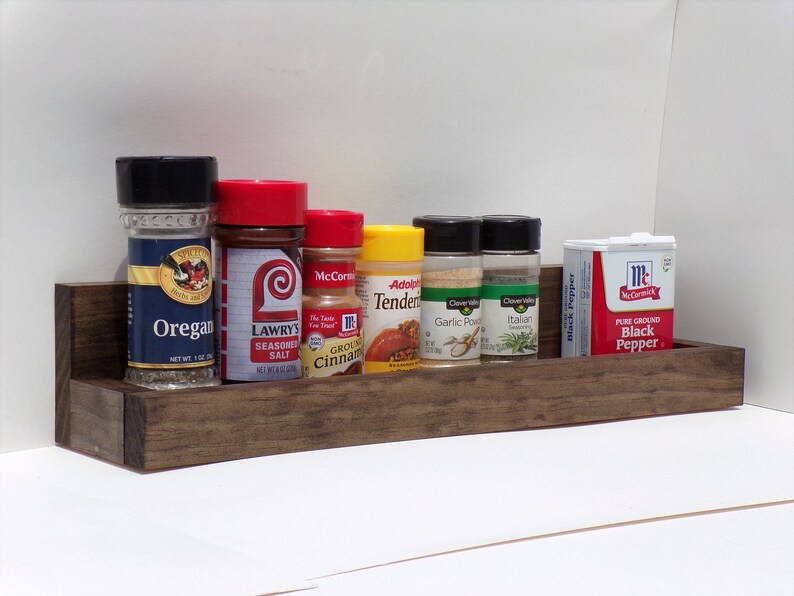 Farmhouse decor kitchen spice rack wall gift for new home small wooden shelf