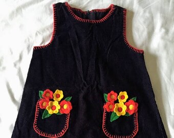 Vintage B.T. Kids Navy Corduroy Dress
