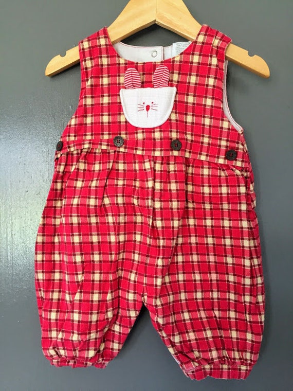 red plaid romper