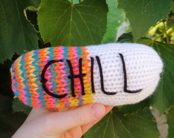 Chill Pill Plush, Crochet Chill Pill, Healthcare Gifts, Doctor Gift Funny, Nurse Gift for Women, Nurse Gift Graduation, Funny Therapist Gift