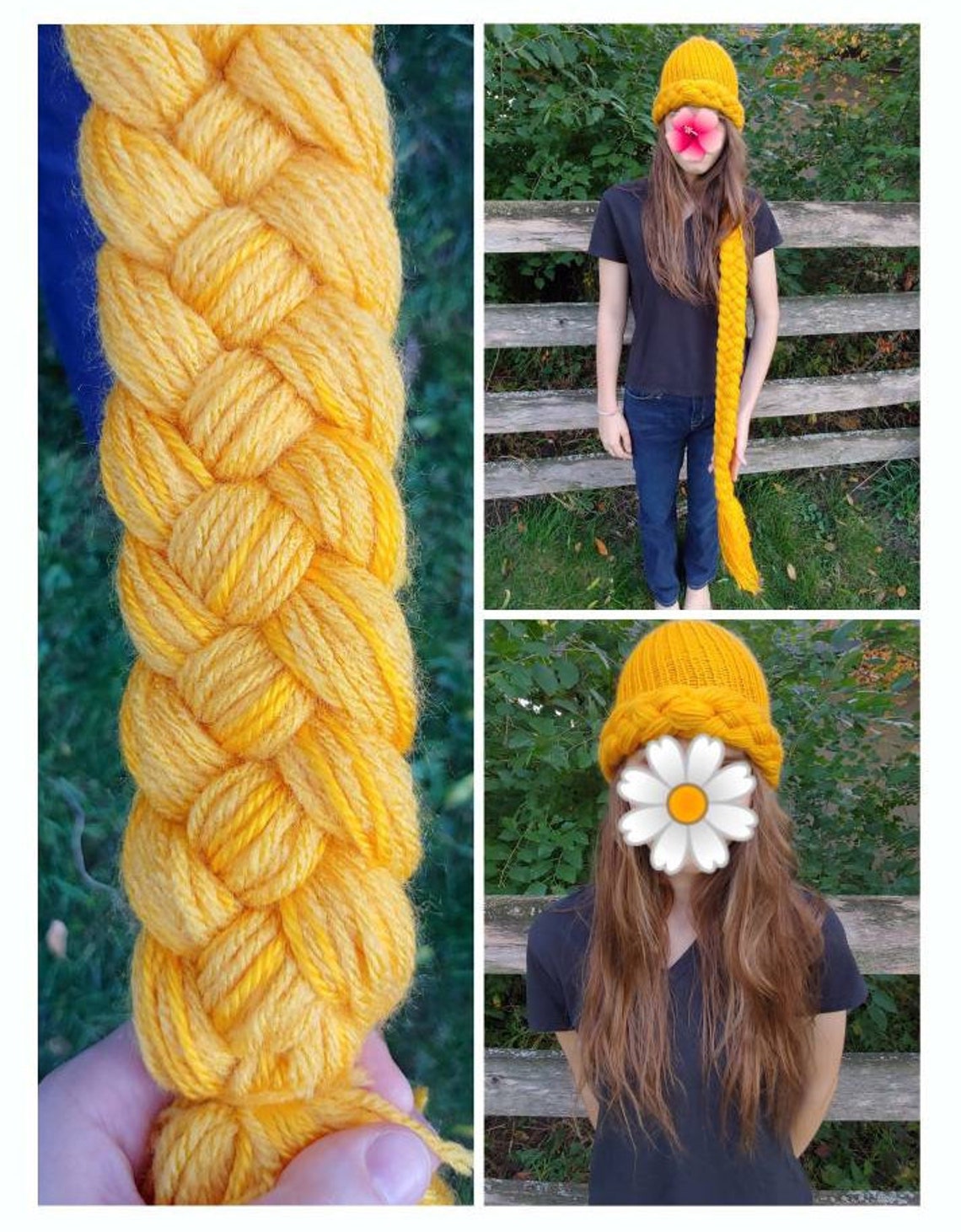 Rapunzel Wig Braid Yarn Wig Hat Yarn Wig Rapunzel Wig Adult Etsy UK