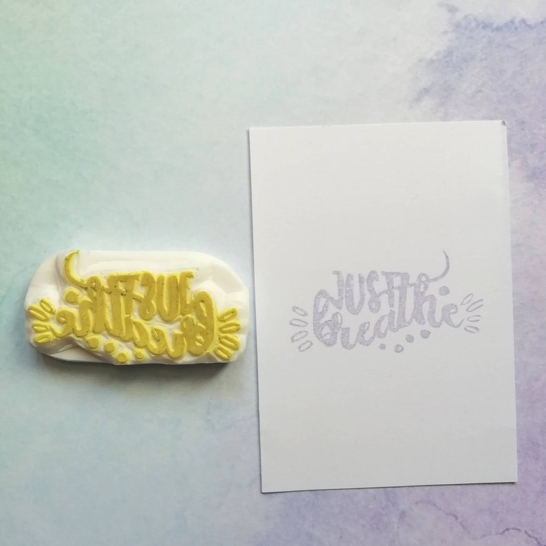 Just breathe stamp Stamp writing.