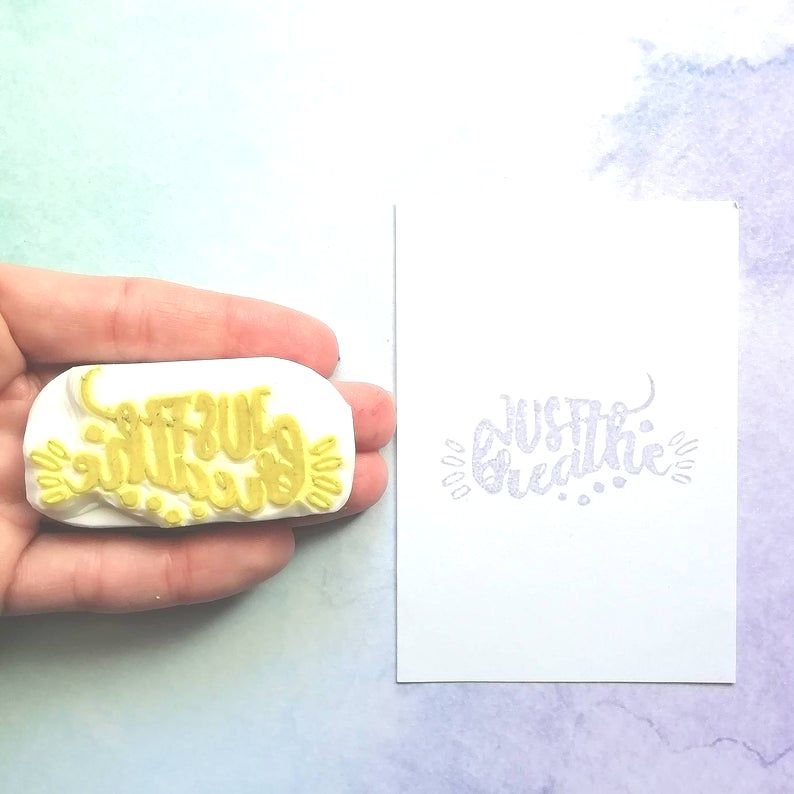 Just breathe stamp Stamp writing.