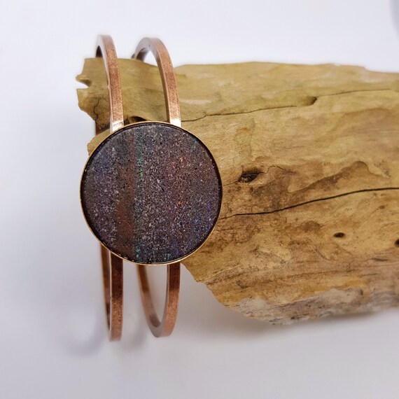 Essential Oils Diffuser Jewellery Australian Andamooka Matrix Opal Aromatherapy Bracelet 811