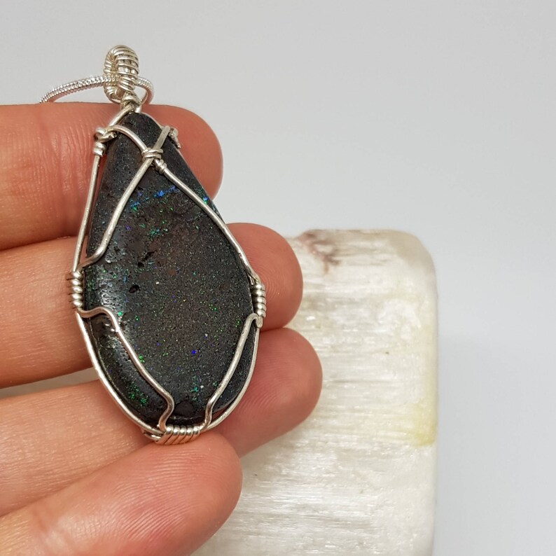 Andamooka Matrix Opal Aromatherapy Pendant 338 Essential Oils Diffuser Jewellery Australian