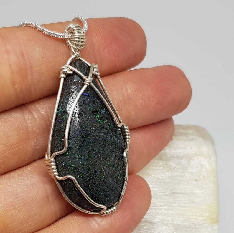 Andamooka Matrix Opal Aromatherapy Pendant 338 Essential Oils Diffuser Jewellery Australian