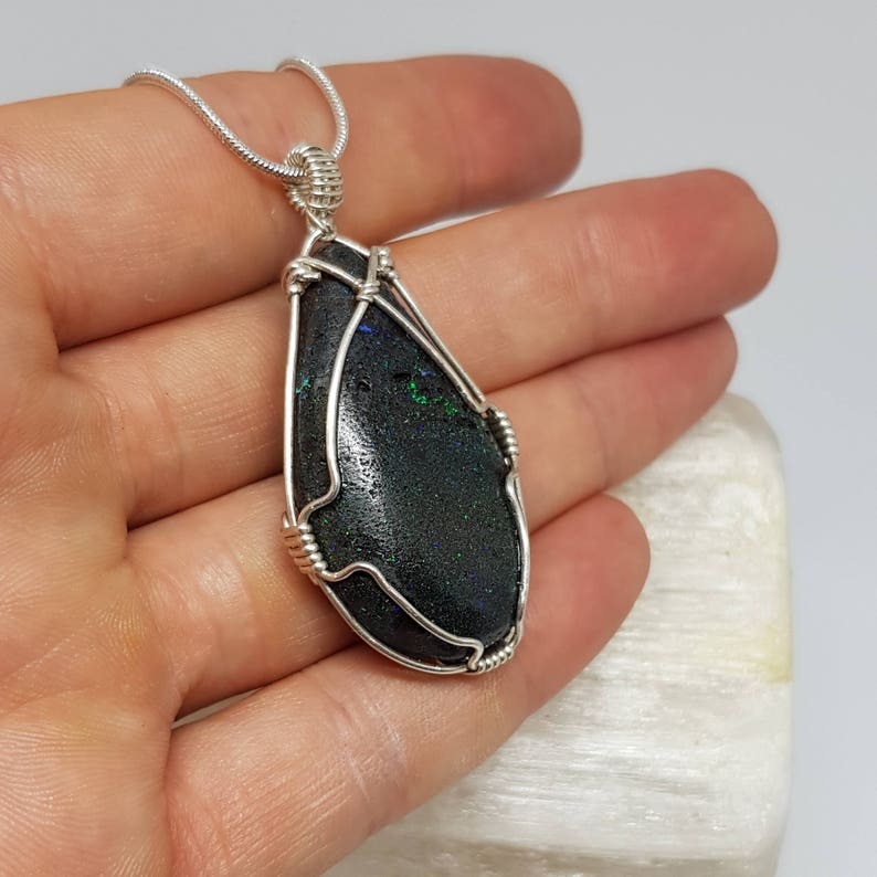 Andamooka Matrix Opal Aromatherapy Pendant 338 Essential Oils Diffuser Jewellery Australian