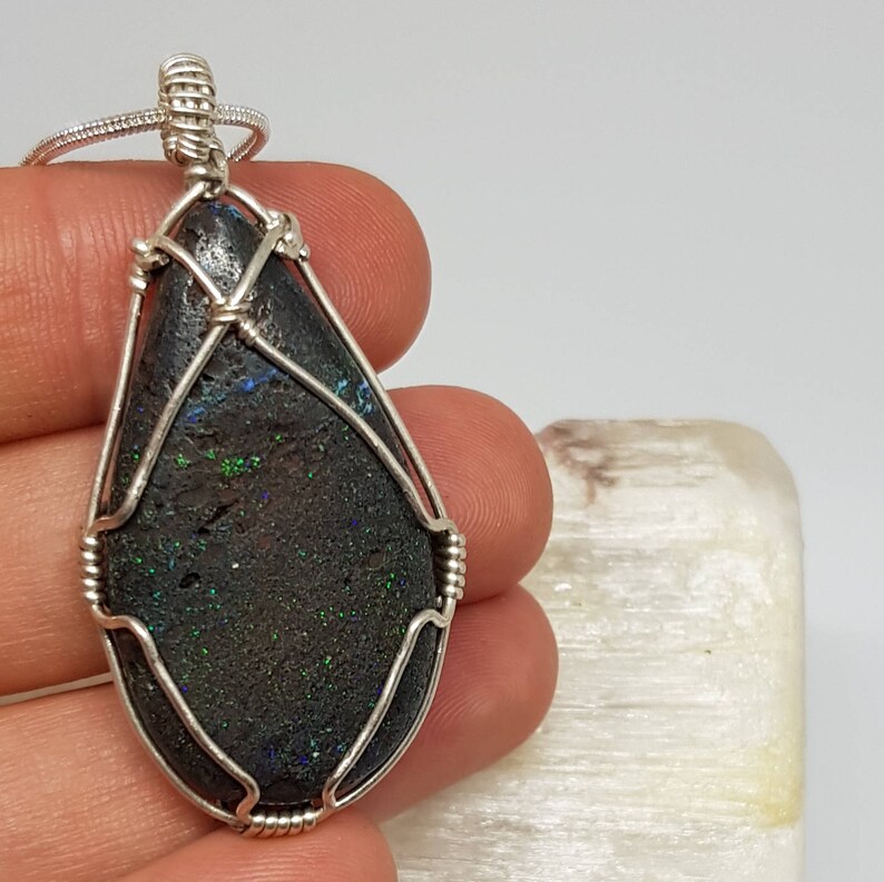 Andamooka Matrix Opal Aromatherapy Pendant 338 Essential Oils Diffuser Jewellery Australian