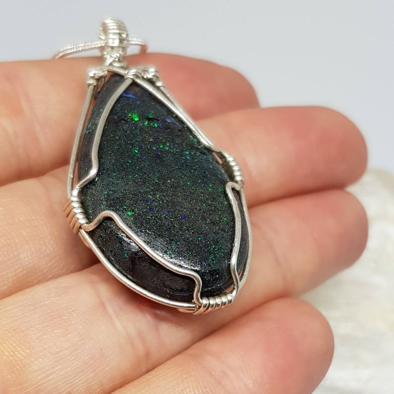 Andamooka Matrix Opal Aromatherapy Pendant 338 Essential Oils Diffuser Jewellery Australian