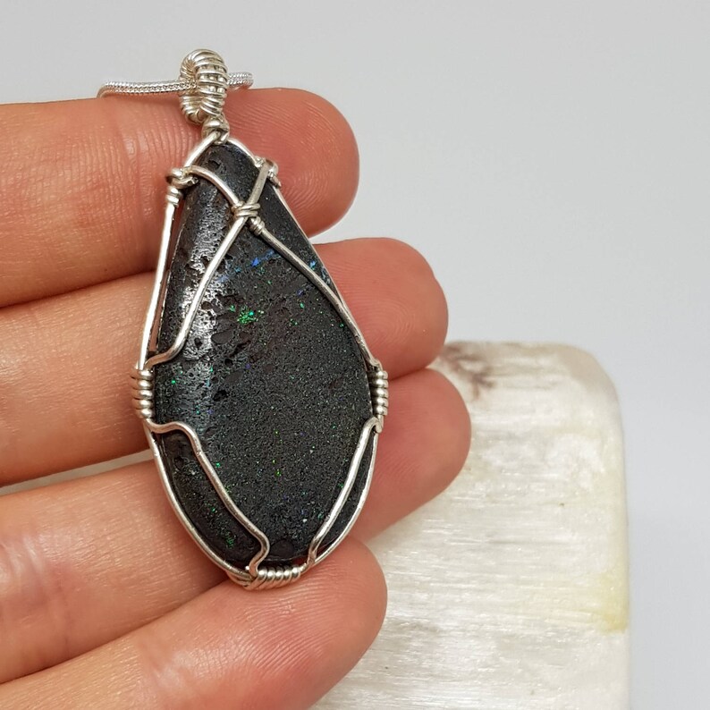 Andamooka Matrix Opal Aromatherapy Pendant 338 Essential Oils Diffuser Jewellery Australian
