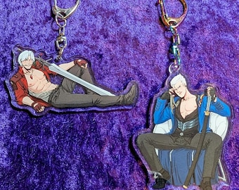 Devil May Cry | Dante, Vergil | Double sided Acrylic Charms/Keychains | 3in
