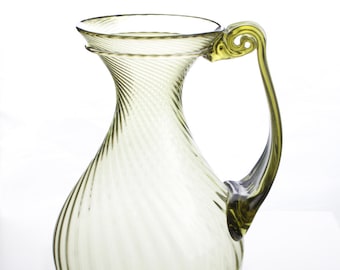 Ancient Roman Pitcher Large Glass Jug Historical Reenactment Hand Blown in Europe