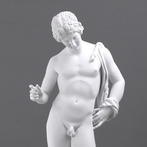 Narcissus Garden Statue - Marble Sculpture - Reproduction - Mythology - Greek Deity - 61 cm / 24&quot; - The Ancient Home - Garden Decor