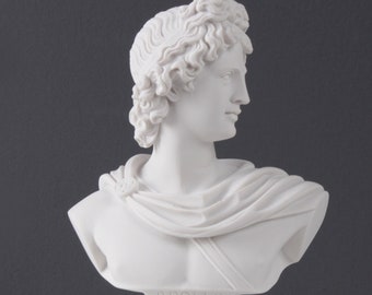 Griechische Büste von Apollo Belvedere Skulptur (klein) - Männliche Statue Gott der Musik (16 cm / 6,2 ") - Wohnkultur - Perfektes Mutter Geschenk - Das alte Zuhause
