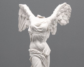 Winged Victory Statue - Roman Greek Goddess Nike of Samothrace - Cast Marble Sculpture - MADE IN EUROPE (34cm /13.4 inch) - The Ancient Home