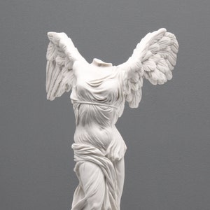 Winged Victory Statue - Roman Greek Goddess Nike of Samothrace - Cast Marble Sculpture - MADE IN EUROPE (34cm /13.4 inch) - The Ancient Home