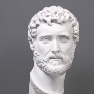 Antoninus Pius Head Bust Statue Marble Cast Roman Emperor Sculpture Handmade in Europe (58cm / 22.8&quot;)