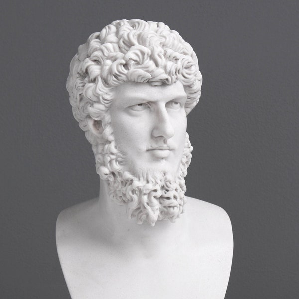Lucius Verus Bust Sculpture - Roman Emperor - Co-emperor of Rome  (Small)  24CM / 9.5" - Handmade in Europe - Home Decor - The Ancient Home