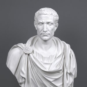 Julius Caesar in toga Marble Bust Sculpture (Large) - 78.5 cm (31") - Handmade in Europe - Home Decor - Perfect Gift Idea - The Ancient Home