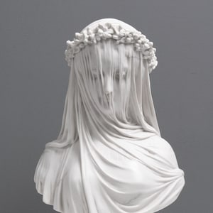 The Veiled Maiden Bust Statue (The Bride) - Veined & Polished - Perfect Mom Gift - MADE IN EUROPE - Home Decor - The Ancient Home