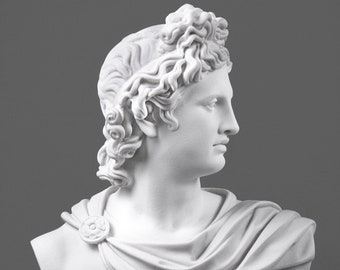 Bust of Apollo Marble Sculpture - Roman Greek God Bust - Cast Marble - Handmade in Europe (44cm / 17.5") - Home Decor - The Ancient Home