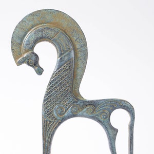 Greek Horse Bronze Statue (Small) - Horse Figurine of Ancient Abstract Sculpture - 16 cm / 6.3" - Animal Art Gift - The Ancient Home