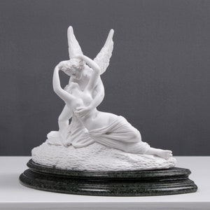 Cupid and Psyche Statue Love Sculpture - Gift for Her Bonded Marble Art - Handmade in Europe (19.5 cm / 7.7&quot;) - Home Decor- The Ancient Home
