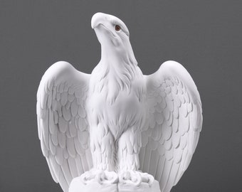 Estatua de águila - Escultura de pájaro - Estatuilla de halcón antiguo - Busto de mármol - 27,5 cm / 10,8" - Hecho a mano en Europa - Decoración del hogar - The Ancient Home