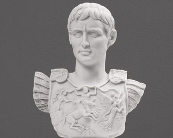 Busto de César Augusto como Centurión de Primaporta - Busto romano de un emperador (pequeño) - Decoración del hogar - Hecho a mano - The Ancient Home