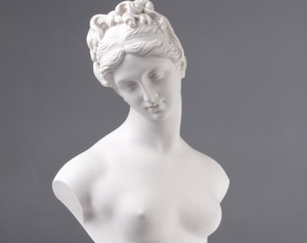 Venus Bust Sculpture Greek Statue of Aphrodite with the Apple by Thorvaldsen Female Neoclassical Antique Art 34.5cm (13.5&quot;) The Ancient Home