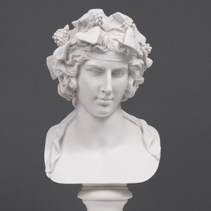 Lansdowne Antinous as Dionysus Bust Sculpture - Antique Statue - Greek God Bacchus Stone Art 31 cm (12.2&quot;) - MADE IN EUROPE The Ancient Home