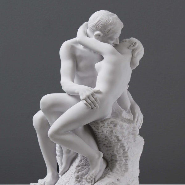 Love Sculpture The Kiss Statue by Rodin Replica - Romantic Gift - Home Decor for Lovers (26cm / 10.2") - Made in Europe - The Ancient Home
