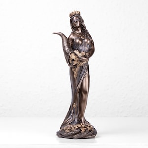 Fortuna Goddess of Fortune Statue (Cold Cast Bronze Sculpture) - Figurine of Greek Roman Goddess of Money, Gold, Abundance and Good Luck