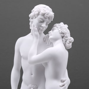 Venus and Adonis Statue - 24 cm (9.4&quot;) - Lovers Sculpture Love Art Couple Valentine&#39;s day Gift Wedding - The Ancient Home - Handmade