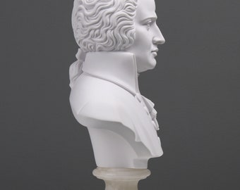 モーツァルト 胸像彫刻 有名な大理石音楽家像 手作り胸像 32 cm / 12.6