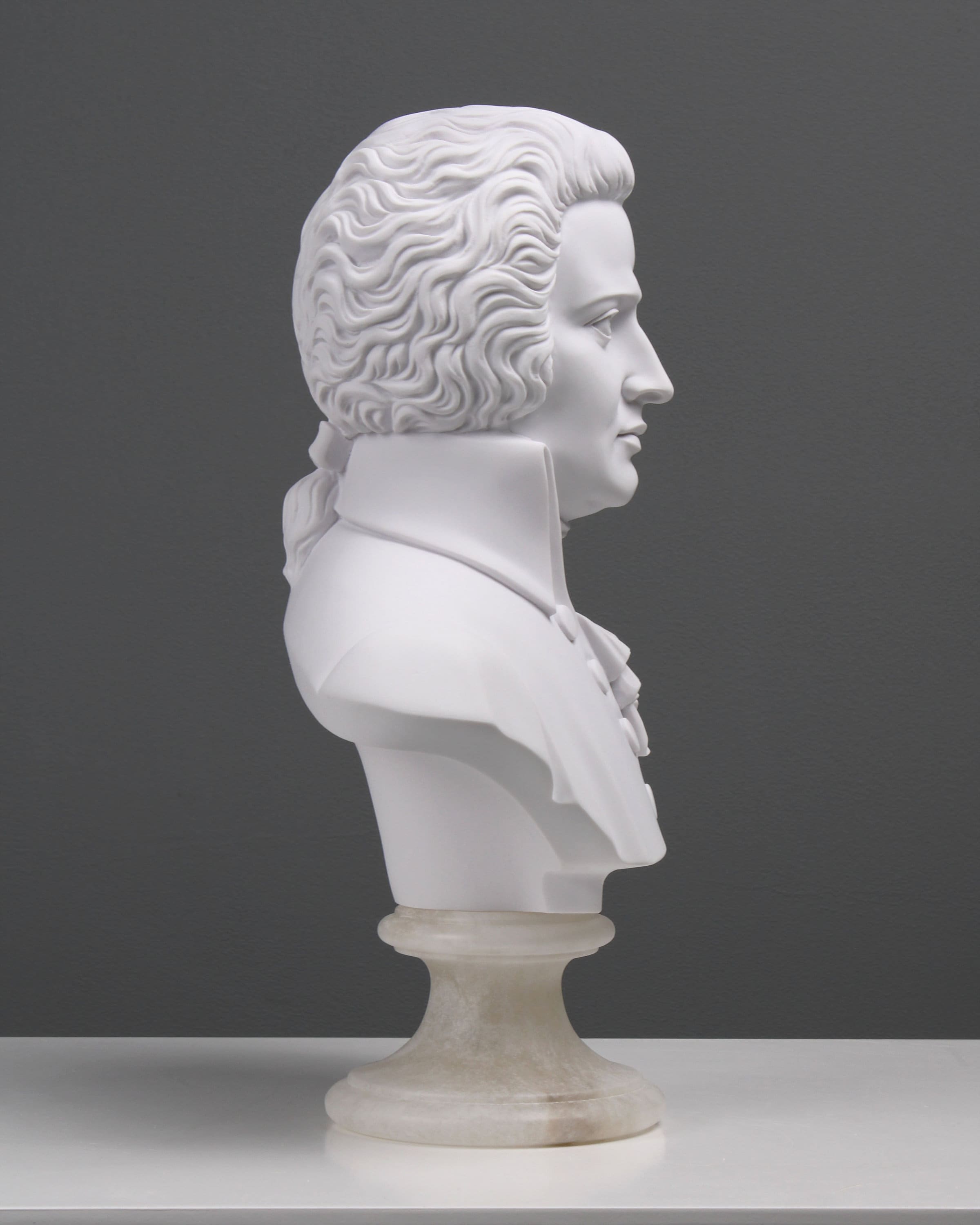 Mozart Bust Sculpture Famous Marble Musician Statue Handmade